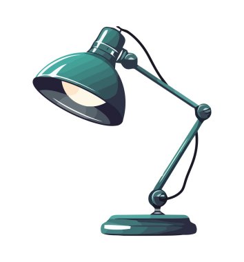 Shiny metal lamp illuminates with modern design isolated clipart