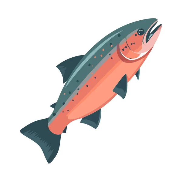 Fresh Fish Seafood Nutritive Icon Isolated — Stock Vector