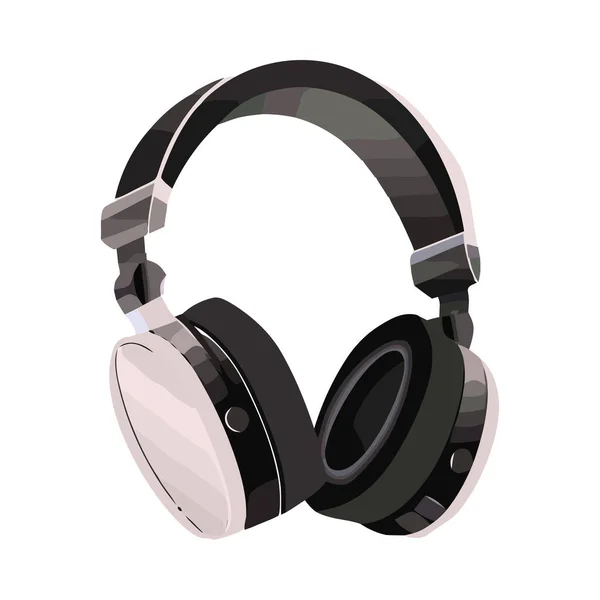 Auriculares Modernos Para Escuchar Música Aislada — Vector de stock