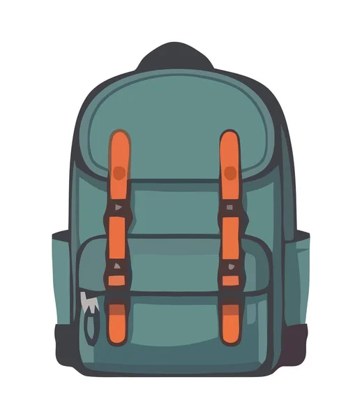 Adventure Backpack Symbolizes Exploration Icon Isolated — Stock Vector