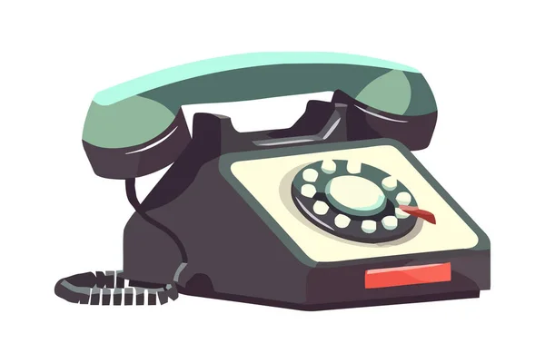 Rotary Phone Symbol Nostalgia Isolated — Stock Vector