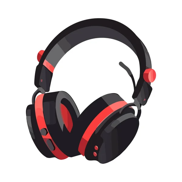 Fones Ouvido Vermelhos Simbolizam Audição Elegante Isolado — Vetor de Stock