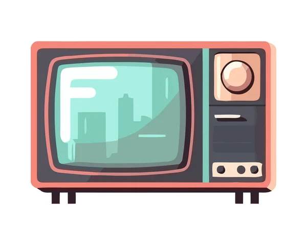 Изолированная Икона Старомодного Телевизионного Дизайна — стоковый вектор