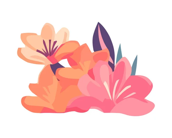 Rosa Blommor Utsmyckad Tapet Isolerad — Stock vektor