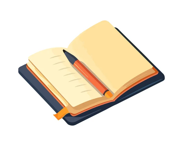 Μαθαίνοντας Από Ένα Κίτρινο Βιβλίο Σελίδα Απομονωμένη — Διανυσματικό Αρχείο