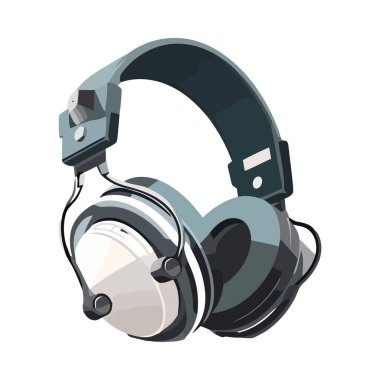 Metalik kulaklıklar modern teknolojiyi sembolize ediyor.