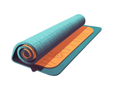 Yoga mat ekipmanı simgesi izole edildi