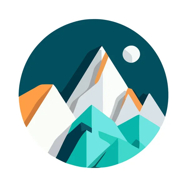 Mountain Peak Silhouette Symbolizes Adventure Success Isolated — Stock Vector