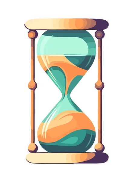 Time Flows Sand Hourglass Isolated — Stock Vector
