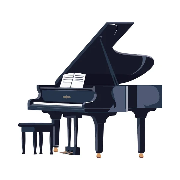 Jouer Musique Classique Sur Piano Antique Isolé — Image vectorielle