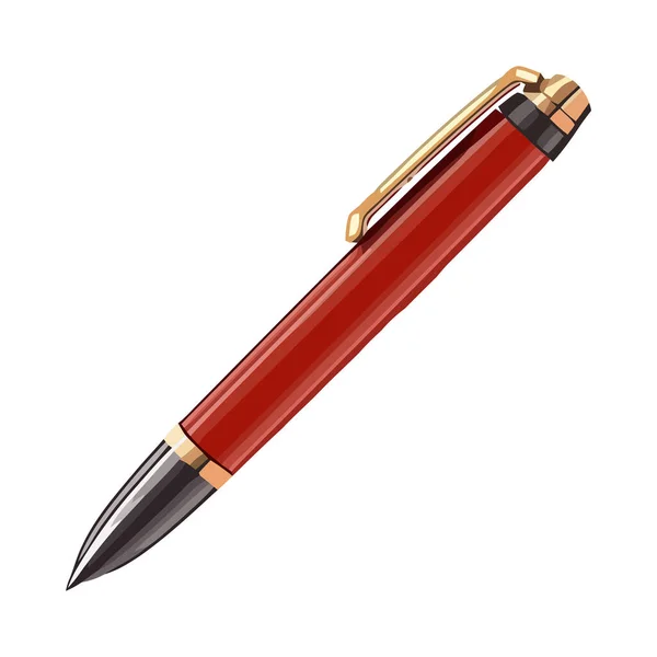 Красный Металл Шариковой Ручки Питания Изолированы — стоковый вектор
