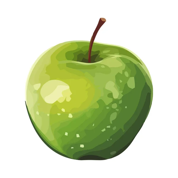 Saftigt Äpple Symboliserar Hälsosam Mat Och Friskhet Isolerad — Stock vektor