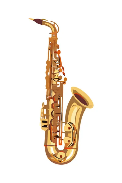 Brillant Trompette Laiton Soufflant Musique Dans Célébration Isolé — Image vectorielle