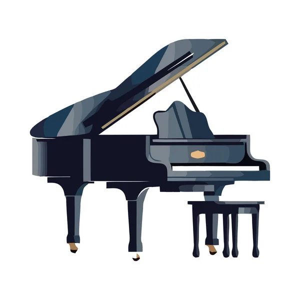 Instrumento Piano Clássico Ícone Musical Isolado — Vetor de Stock