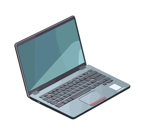 Современный Ноутбук Символизирует Технологическое Оборудование Изолированы — стоковый вектор