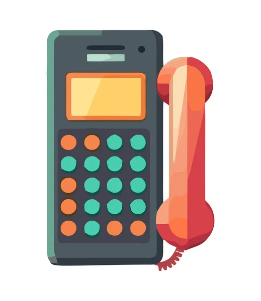 Retro Telefone Ícone Dispositivo Digital Isolado — Vetor de Stock