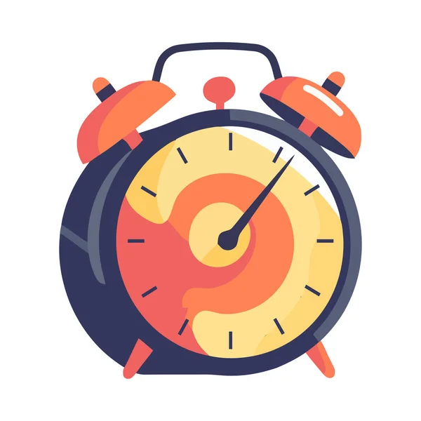 Cara Del Reloj Simboliza Despertar Éxito Aislado — Vector de stock