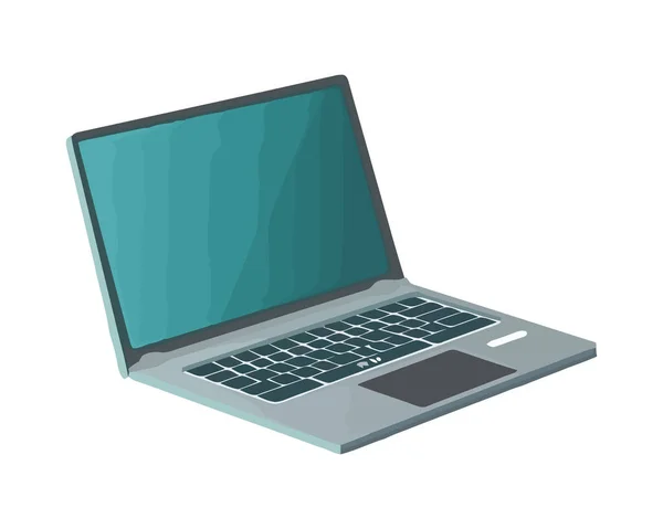 Сучасний Ноутбук Символізує Технологію Просування Язку Ізольовано — стоковий вектор
