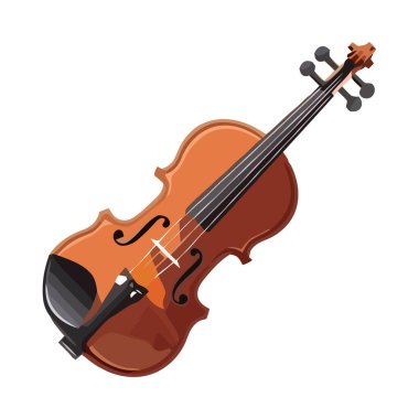 Klasik string keman enstrümanı simgesi izole edildi