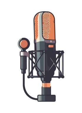 Düz izole edilmiş metal mikrofon