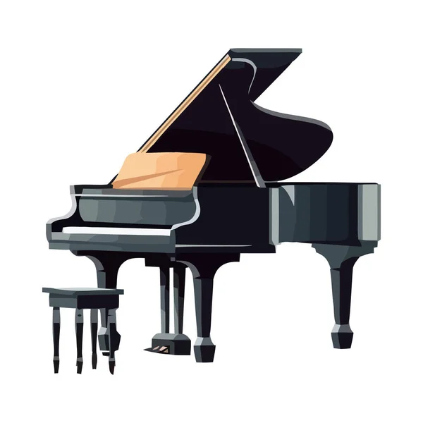 Antika Grand Piyano Enstrümanı Simgesi Izole — Stok Vektör