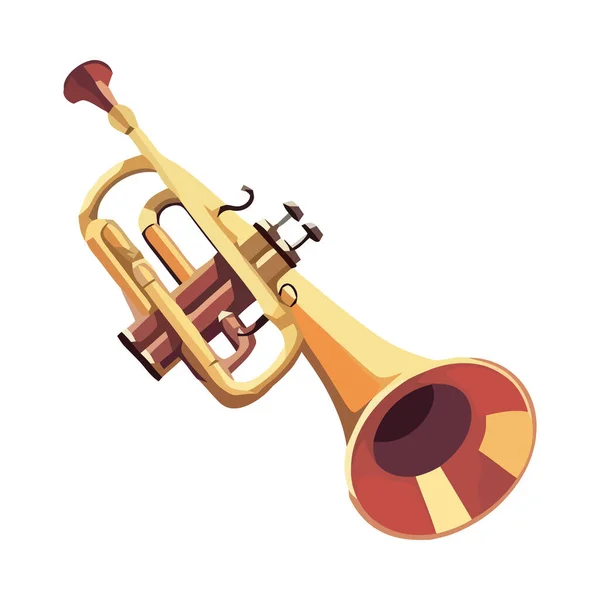 Trompeta Instrumento Música Clásica Icono Aislado — Vector de stock