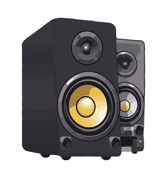 Stereohögtalare Audio Enhet Tech Isolerad — Stock vektor