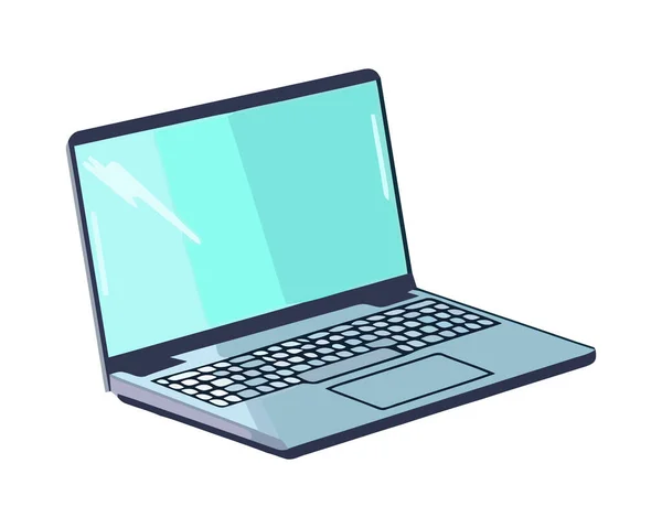 Сучасний Ноутбук Символізує Успіх Ділового Спілкування Ізольовано — стоковий вектор