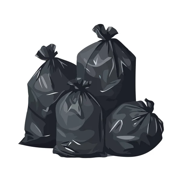 堆放的塑料袋污染环境 — 图库矢量图片
