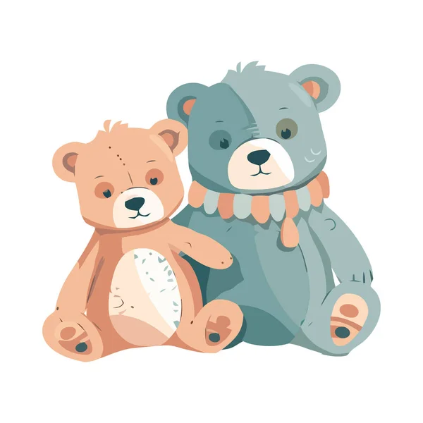 stock vector Cute teddy bear sitting cheerful and fun isolated