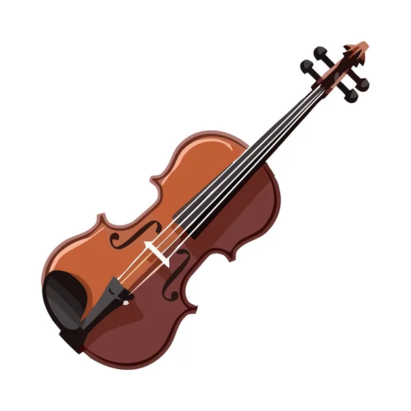 Instrument Cordes Pour Violon Classique Dans Orchestre Symphonique Isolé — Image vectorielle