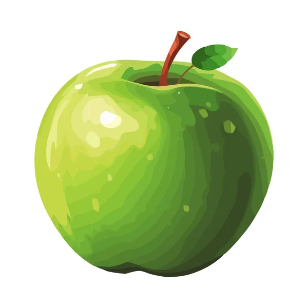Soczyste Jabłko Symbolizuje Zdrowe Odżywianie Świeżość Izolowane — Wektor stockowy