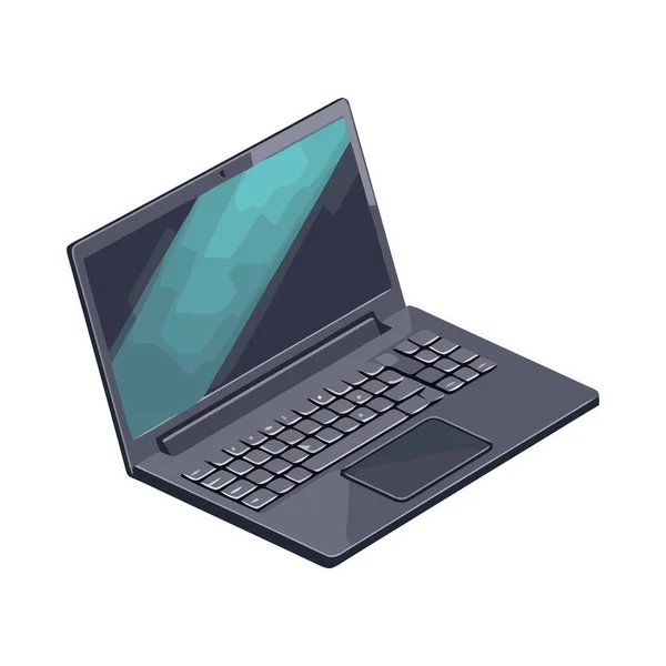 Nowoczesny Laptop Symbolizuje Ikonę Technologii Izolowane — Wektor stockowy