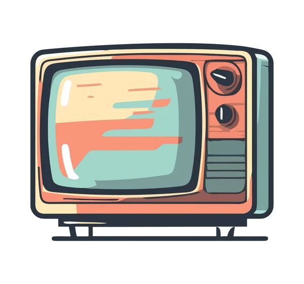 Антикварное Телевидение Вещающее Старомодно Изолировано — стоковый вектор