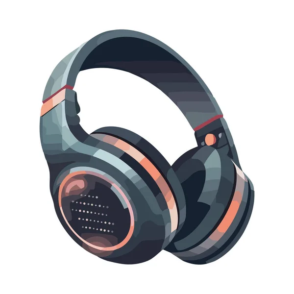 Сучасні Навушники Символізують Прослуховування Музики Ізольовано — стоковий вектор