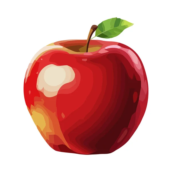 Saftiger Bio Apfel Symbol Für Gesunde Ernährung — Stockvektor