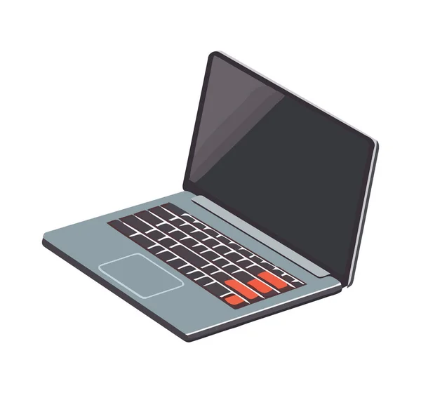 Laptop Modern Melambangkan Kesuksesan Dalam Komunikasi Bisnis Yang Terisolasi - Stok Vektor