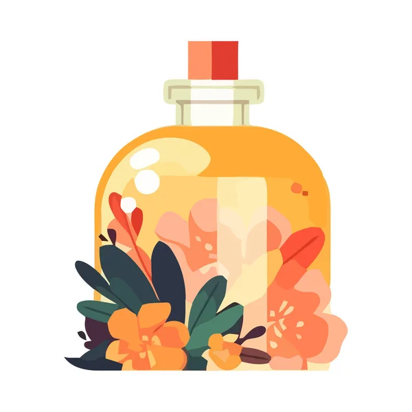 Fleurs Fraîches Dans Pot Jaune Parfumé Isolé — Image vectorielle