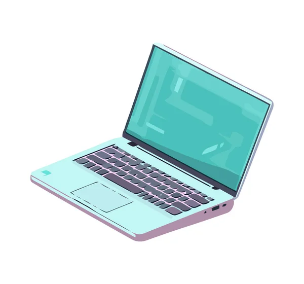 现代笔记本电脑象征着孤立的商业技术 — 图库矢量图片