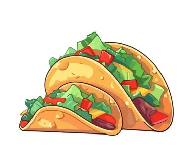 Biftek ve domatesli gurme taco yemeği.