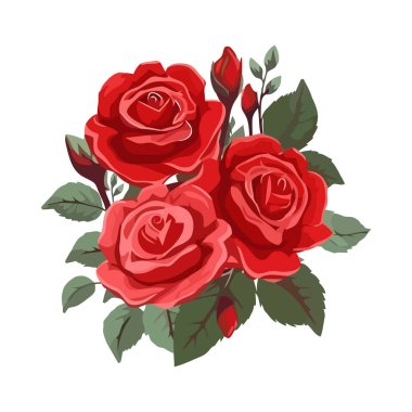 Romantik buket, izole aşk ikonunu sembolize eder