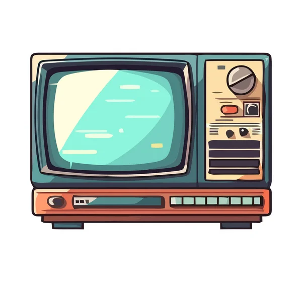Antique Television Obsolete Symbol Nostalgia Isolated — Stock Vector