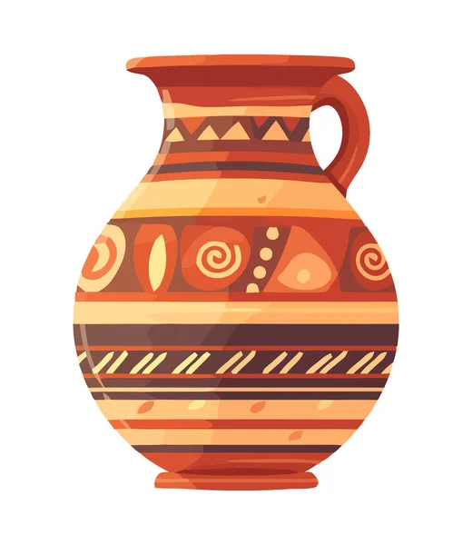 Ornate Blumenvase Mit Antiken Keramik Design Isoliert — Stockvektor