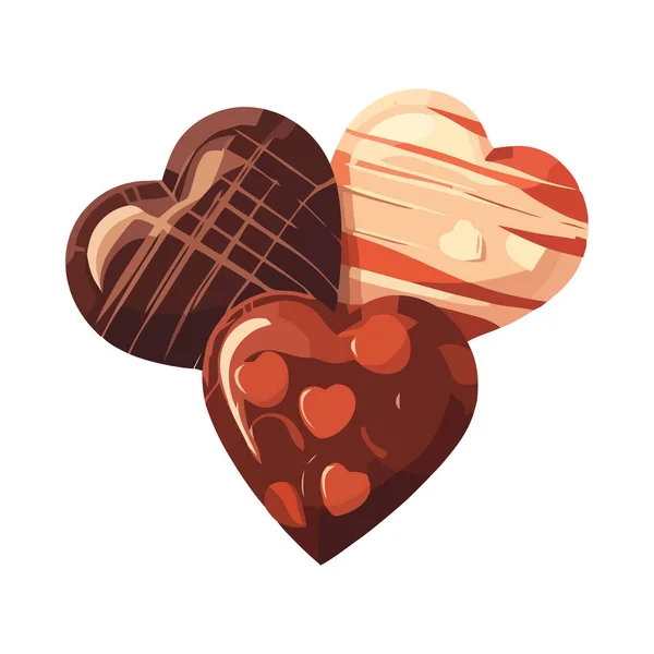 ロマンチックなハート型のチョコレートデザート孤立 — ストックベクタ