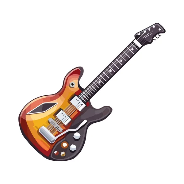 Instrument Musique Guitare Électrique Orange Isolé — Image vectorielle