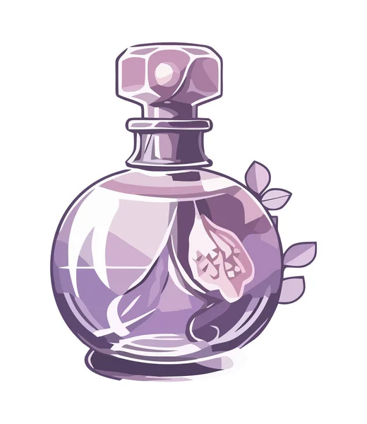 Líquido Perfumado Botella Púrpura Exuda Elegancia Aislada — Archivo Imágenes Vectoriales