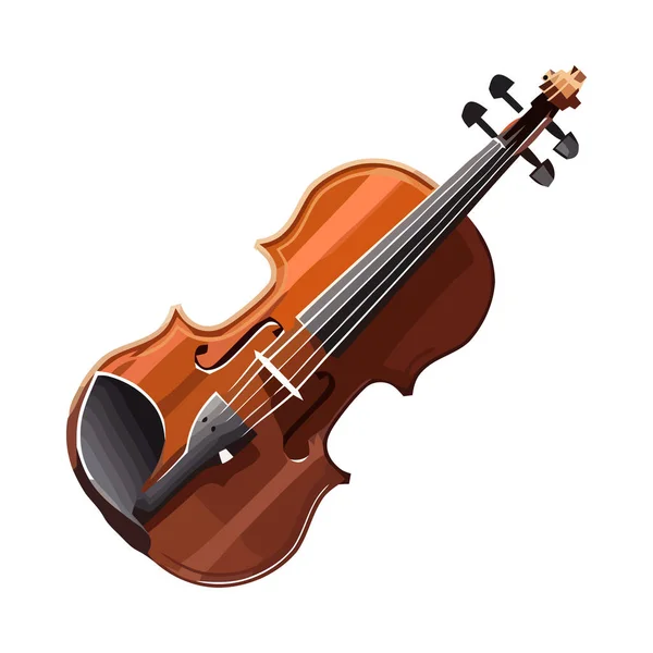 Instrumento Cuerda Violín Orquesta Sinfónica Aislado — Vector de stock