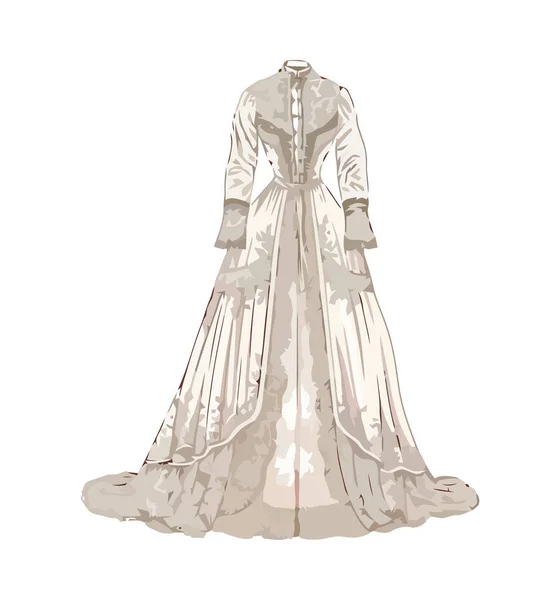 Elegante Braut Traditionellen Hochzeitskleid — Stockvektor