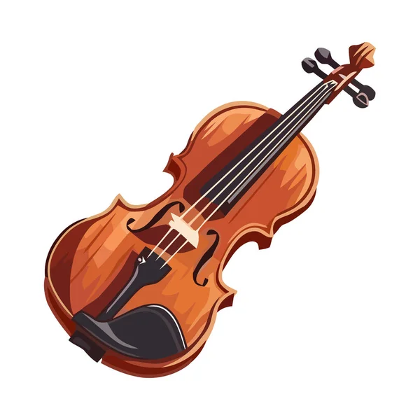 Violon Instruments Cordes Icône Musicale Isolé — Image vectorielle