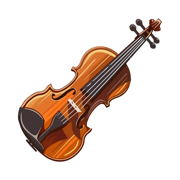 Instrumento Clásico Cuerda Violín Armonía Aislado — Vector de stock